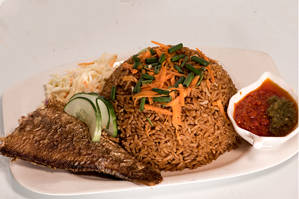 Jollof Rice with Fried Fish